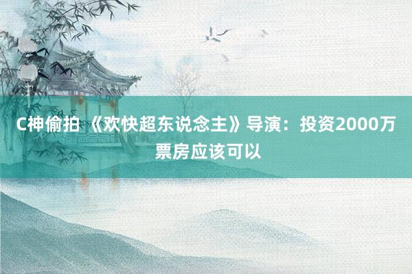 C神偷拍 《欢快超东说念主》导演：投资2000万 票房应该可以
