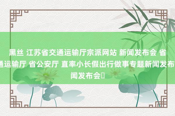黑丝 江苏省交通运输厅宗派网站 新闻发布会 省交通运输厅 省公安厅 直率小长假出行做事专题新闻发布会​