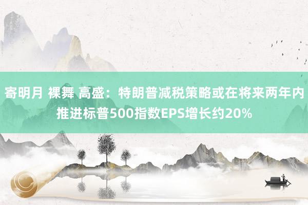 寄明月 裸舞 高盛：特朗普减税策略或在将来两年内推进标普500指数EPS增长约20%